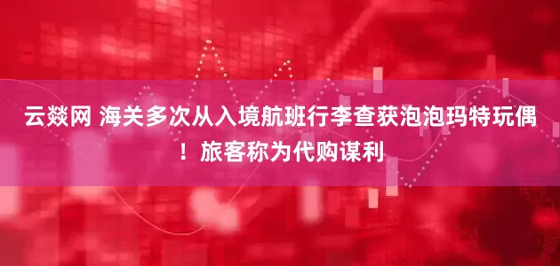 云燚网 海关多次从入境航班行李查获泡泡玛特玩偶！旅客称为代购谋利